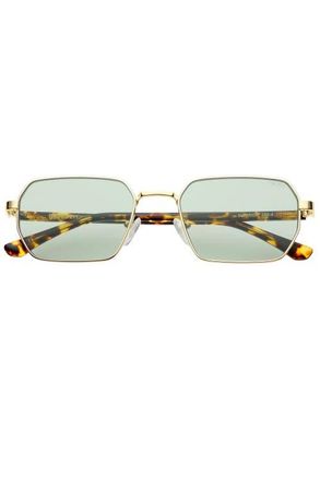Freyrs Eyewear Superior Rectangular Unisex Sunglasses in Gold /Green at Nordstrom, Size +0.00