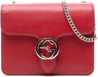 Gucci Pre-owned Shoulder Bags, female, Red, Size: ONE SIZE Pre-owned Leather Crossbody Bag