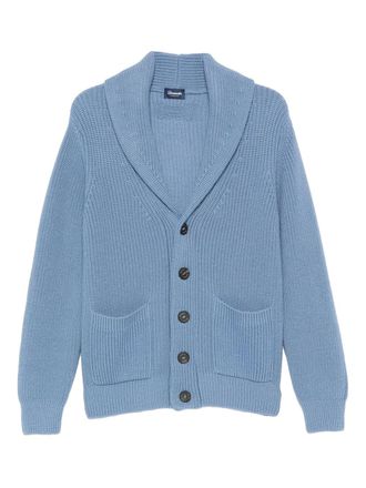 Drumohr shawl-collar patch-pocket cardigan - men - Merino - 48 - Blue