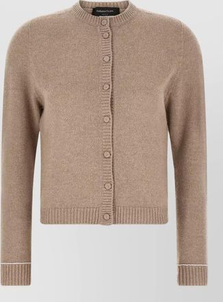 Fabiana Filippi wool silk cashmere ribbed long-sleeve cardigan