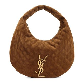 Saint Laurent Icare Hobo - Dames - Tassen - Bruin - Maat: ONE Size Leer