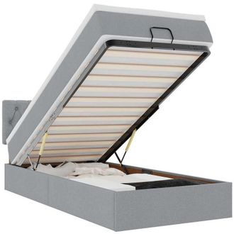 vidaXL Cama Otomana Con Colch&oacute;n Gris Claro 90x200 Cm Tela Vidaxl