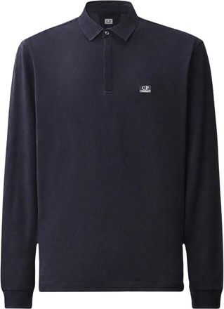C.P. Company Stretch Piquet Korte Mouw Polo - Heren - Polos - Blauw - M - Katoen - Tops