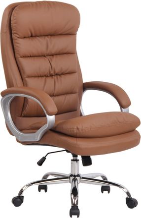 Clp Silla de oficina giratoria regulable en Simil cuero Marrón claro