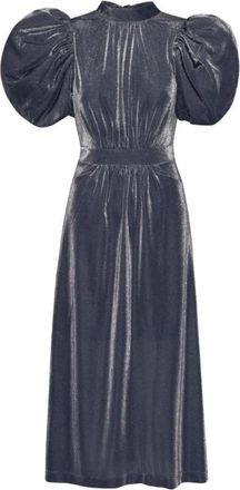 Rotate Metallic Puffy Dress - Dames - Feestkleedjes - Blauw - 2XS - Kleedjes