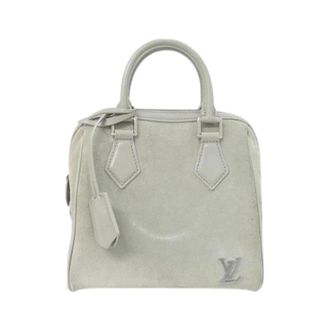 Louis Vuitton Pre-owned Illusion Speedy Cube Suede Boston Bag - Dames - Vintage Handtas - Grijs - ONE Size - Leer - Vintage