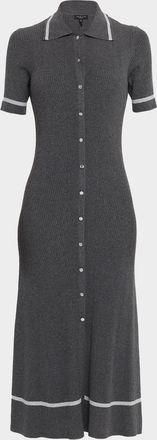 Rag & Bone Kassy Tipped Rib-Knit Midi Dress