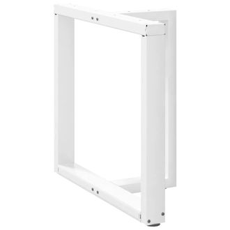 Berkfield Home Dining Table Legs T-Shaped&not;2 pcs White 80x35x(72-73) cm Steel