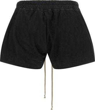 Rick Owens Womens Black Lamb Leather Bermuda Shorts