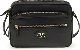 Valentino Garavani Black Calf Leather Bos Taurus Shoulder Mens Bag