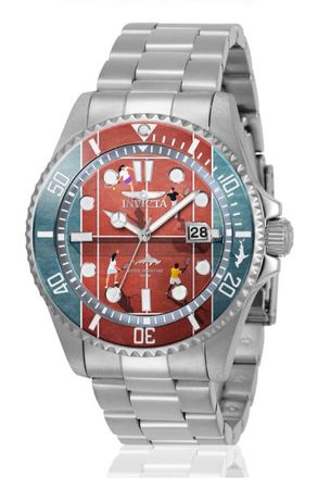Invicta Pro Diver 51055 Herenhorloge - Quartz Uurwerk - Roestvrij Staal met Rode Wijzerplaat - 43 mm - Summerville