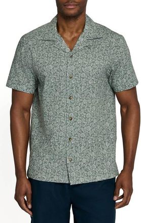 Brooklyn Brigade Floral Vine Short Sleeve Seersucker Camp Shirt in Green at Nordstrom, Size Xx-Large