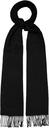 Eton Herringbone Merino Wool Scarf in Black at Nordstrom