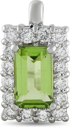 Luxury Bazaar Platinum 0.63ct Diamond and Peridot Pendant MF17-010225