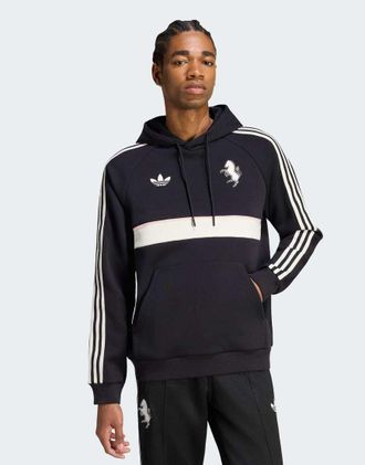 adidas Juventus Turin felpa con cappuccio nera-Nero