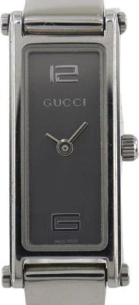 Gucci Pre-owned Vintage roestvrijstalen horloge - Dames - Vintage Horloges - Grijs - ONE Size - Vintage