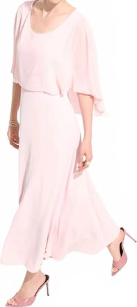 Joseph Ribkoff Chiffon Overlay Maxi A-Line Dress In Petal Pink