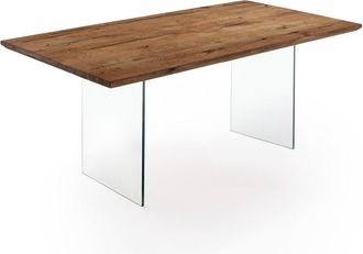 Oresteluchetta Mesa de madera maciza acabado roble cm. Al.76 x p.90 x l.180