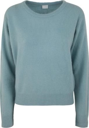 C.T. Plage Lichtblauwe Crew Neck Sweater - Dames - Ronde hals truien - Blauw - S - Wol - Truien & Vesten