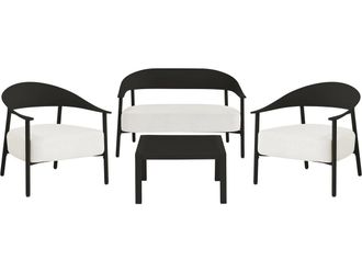 Habitat et Jardin Conjunto De Muebles De Jard&iacute;n c&eacute;ora De Metal Y Pl&aacute;stico - 4 Plazas - Negro