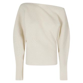 Alberta Ferretti Truien & Vesten, Dames, Wit, XS, Wol, Maglia Lana Merino