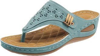 Generic Arch Support Sandals For Women Ladies Shoes Orthopedic For Beach Support Summer 2026 Leisure Home Fashion Item, Herringbone Design Pu Material, Suitab