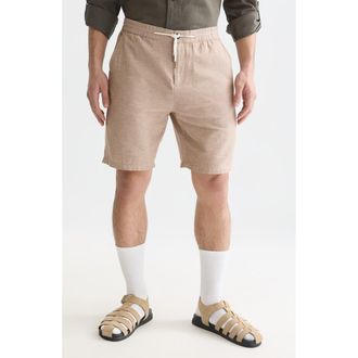 Scotch & Soda Regular Fit Cotton & Linen Chino Shorts in Amphora at Nordstrom, Size 33