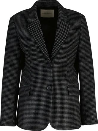 GANT Blazer met pied-de-poule print - Grijs
