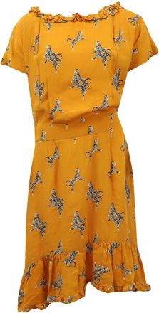 Baum Und Pferdgarten Baum Und Pferdgarten Flamenco Midi Dress in Yellow Viscose