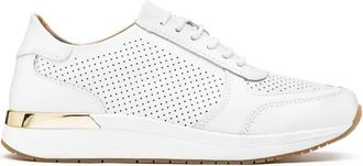 Kazar Dames witte sneakers - Dames - Sneakers - Wit - 40 EU - Leer - Schoenen