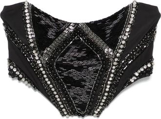 Patrizia Pepe Top con strass - Nero