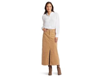 NYDJ High-Rise Long Skirt Womens Skirt Sand Dune : 14, Cotton/Elastane/Polyester