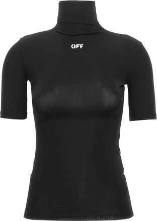 Off-white Black Logo Turtle Neck T-Shirt