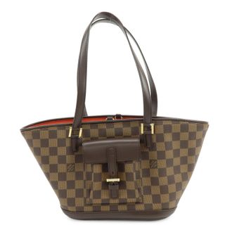 Louis Vuitton Manosque Damier Brown Canvas Handbag (Pre-Owned)