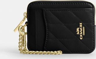 Coach Zip Card Case With Quilting