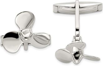 Diamond2Deal Sterling Silver Propeller Cuff Links