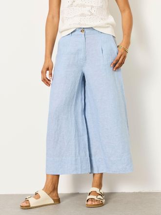 Fat Face FatFace Anya blue Wide Leg Cropped Trousers