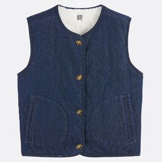 La Redoute Collections Omkeerbaar vest van gewatteerd denim