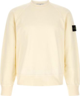 Stone Island Off White Crew Neck Sweatshirt