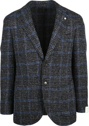 L.B.M. 1911 Round Jacket in Wool and Polyamide Blend with Checkered Pattern