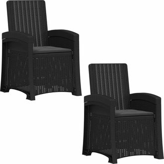 vidaXL Sill&oacute;n De Jard&iacute;n Reclinable Imitaci&oacute;n Rat&aacute;n 2 Uds. Pp Vidaxl
