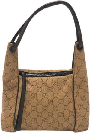 Gucci Pre-owned Canvas gucci-bags - Dames - Vintage Schoudertas - Bruin - ONE Size - Vintage