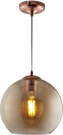 Searchlight Balls - Pantalla colgante de vidrio ámbar con 1 luz, latón antiguo, E27 - Searchlight