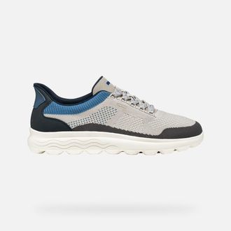 Geox Scarpe Spherica Plus Uomo Grigio Chiaro/blu Navy