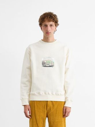 Edmmond Studios Chasing Classics Printed Sweatshirt in Plain Off White at Nordstrom, Size Xx-Large