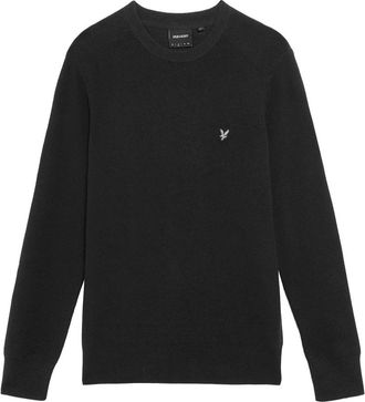 Lyle & Scott Truien & Vesten, Heren, Zwart, XL, Mid Knits Engineered Rib Crew Neck