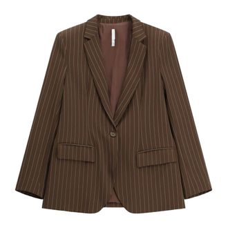 Imperial Blazers, female, Brown, Size: L Giaccia Monopetto Gessata
