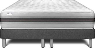 VITALIT Vitalit - Base Tapizada Gris + Colch&oacute;n Con Espuma Viscoel&aacute;stica 2x80x200