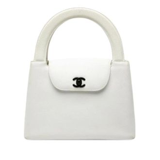 Chanel Pre-owned Vintage Handtas - Dames - Pre-owned - Wit - Maat: ONE Size Leer