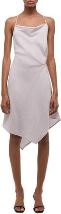 Helmut Lang Scarf Hem Knot Slipdress in Ice at Nordstrom, Size 00